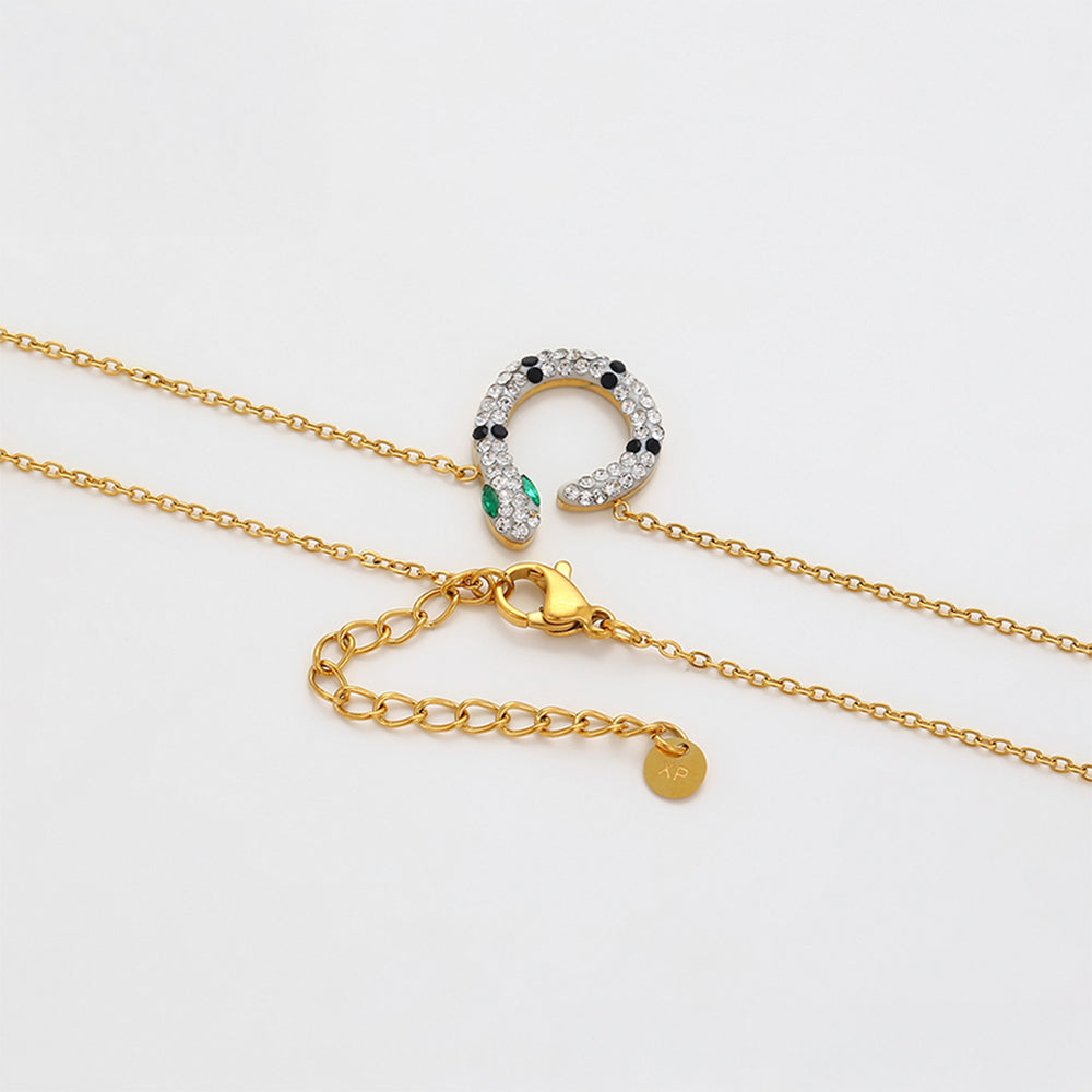 Conjunto de Aleación Bañado en Oro con Cristal Emporia® Verde y Cristal Emporia® Blanco ( Collar +Pendientes ) 6 