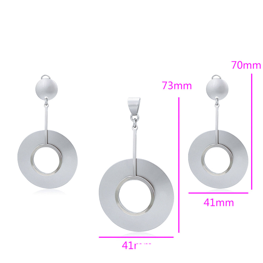 Conjunto de Aleación Bañado en Oro ( Pendientes +Colgante )