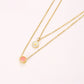 Conjunto de Aleación Bañado en Oro con Cristal Emporia® Rosa y Cristal Emporia® Blanco ( Collar +Pulsera )