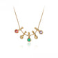 Collar de Aleación Bañado en Oro con Cristal Emporia® Verde y Cristal Emporia® Rojo
