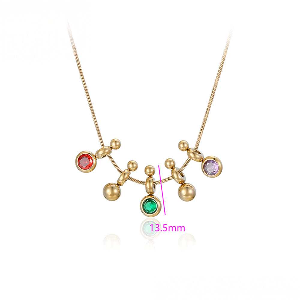 Collar de Aleación Bañado en Oro con Cristal Emporia® Verde y Cristal Emporia® Rojo