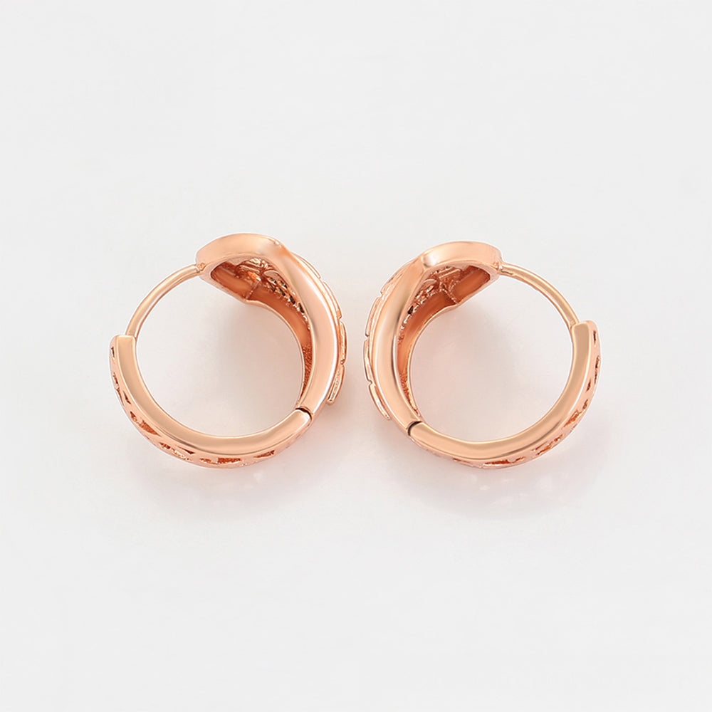 Conjunto de Aleación Bañado en Oro con Cristal Emporia® Blanco ( Pendientes +Anillo )