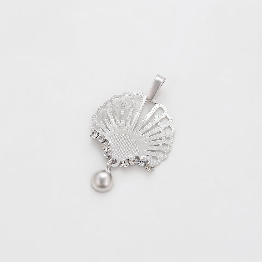 Conjunto de Aleación Bañado en Oro con Cristal Emporia® Blanco ( Pendientes +Colgante ) 7 