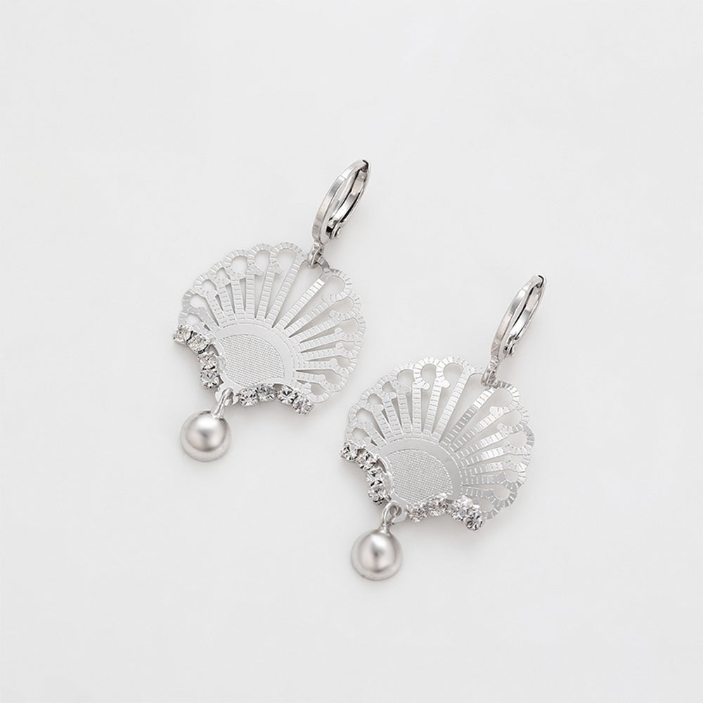 Conjunto de Aleación Bañado en Oro con Cristal Emporia® Blanco ( Pendientes +Colgante ) 10 