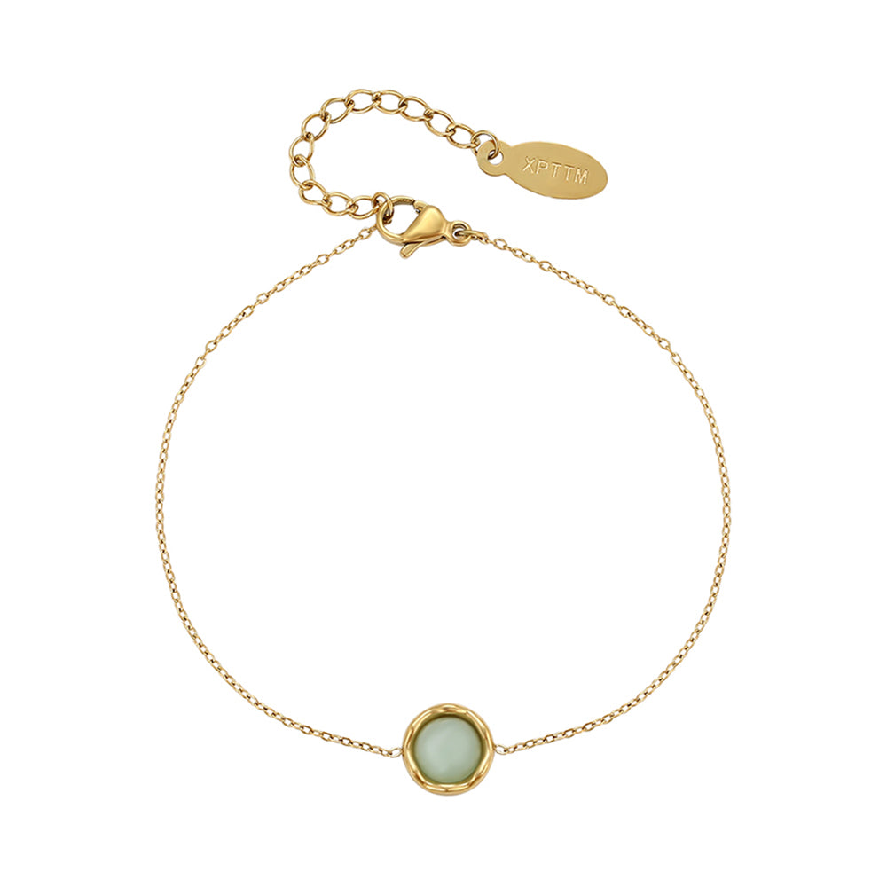 Pulsera de Aleación Bañado en Oro con Cristal Emporia® Verde 1 