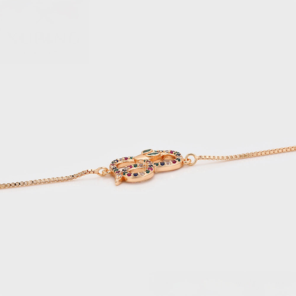 Pulsera de Aleación Bañado en Oro con Cristal Emporia® Rojo y Cristal Emporia® Verde 5 