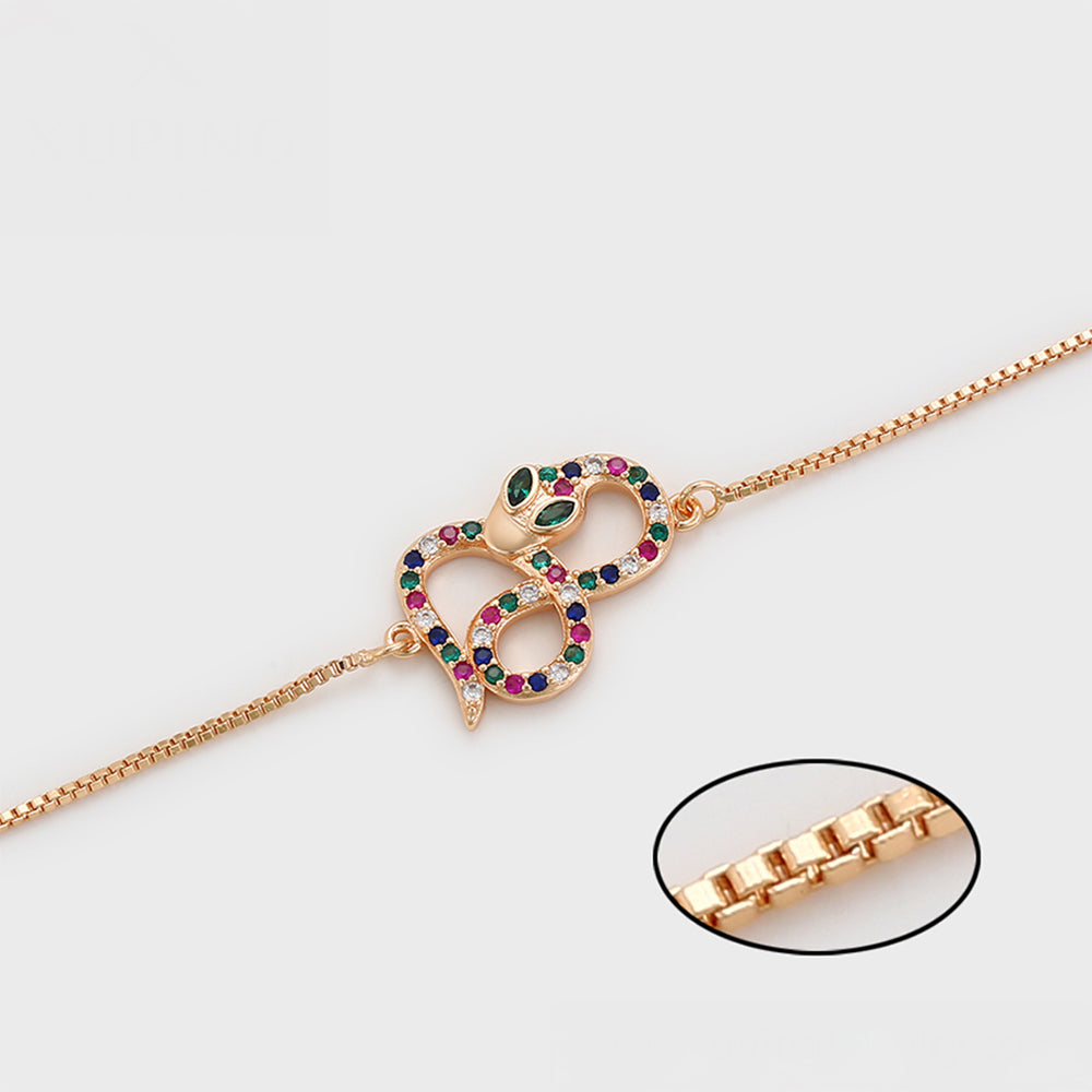 Pulsera de Aleación Bañado en Oro con Cristal Emporia® Rojo y Cristal Emporia® Verde 7 
