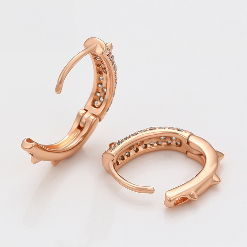 Pendientes de Aleación Bañado en Oro con Cristal Emporia® Blanco 6 