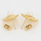 Pendientes de Aleación Bañado en Oro con Perla de cristal y Cristal Emporia® Blanco