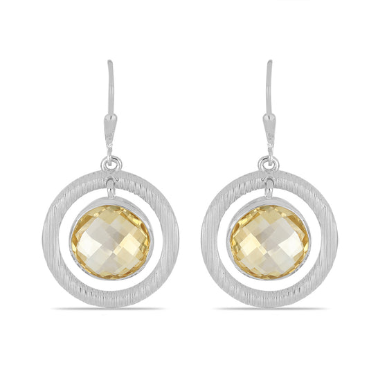 Pendientes de Plata con Citrino de los Montes Urales