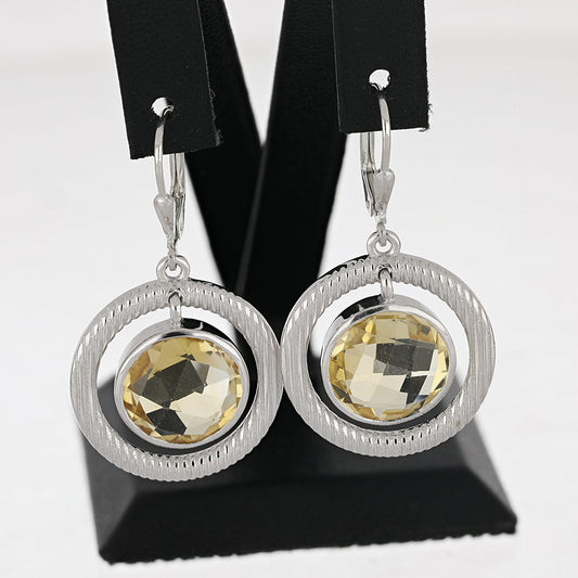 Pendientes de Plata con Citrino de los Montes Urales