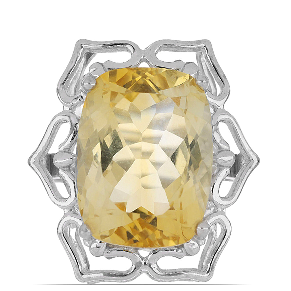 Anillo de Plata con Citrino de los Montes Urales 2 