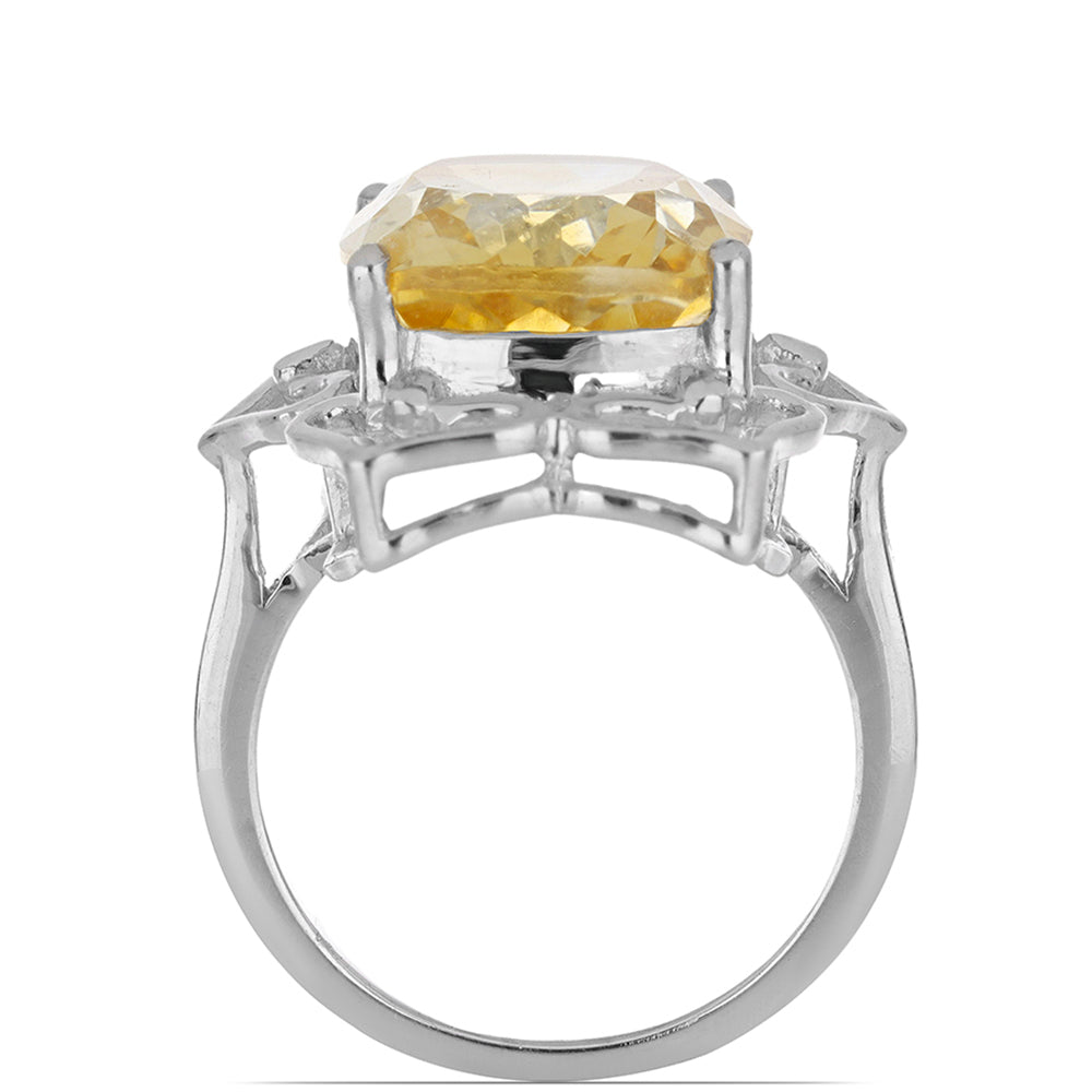 Anillo de Plata con Citrino de los Montes Urales 4 