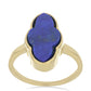 Anillo de Plata Bañada en Oro con Lapislázuli de Badakhshan