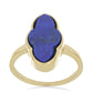 Anillo de Plata Bañada en Oro con Lapislázuli de Badakhshan