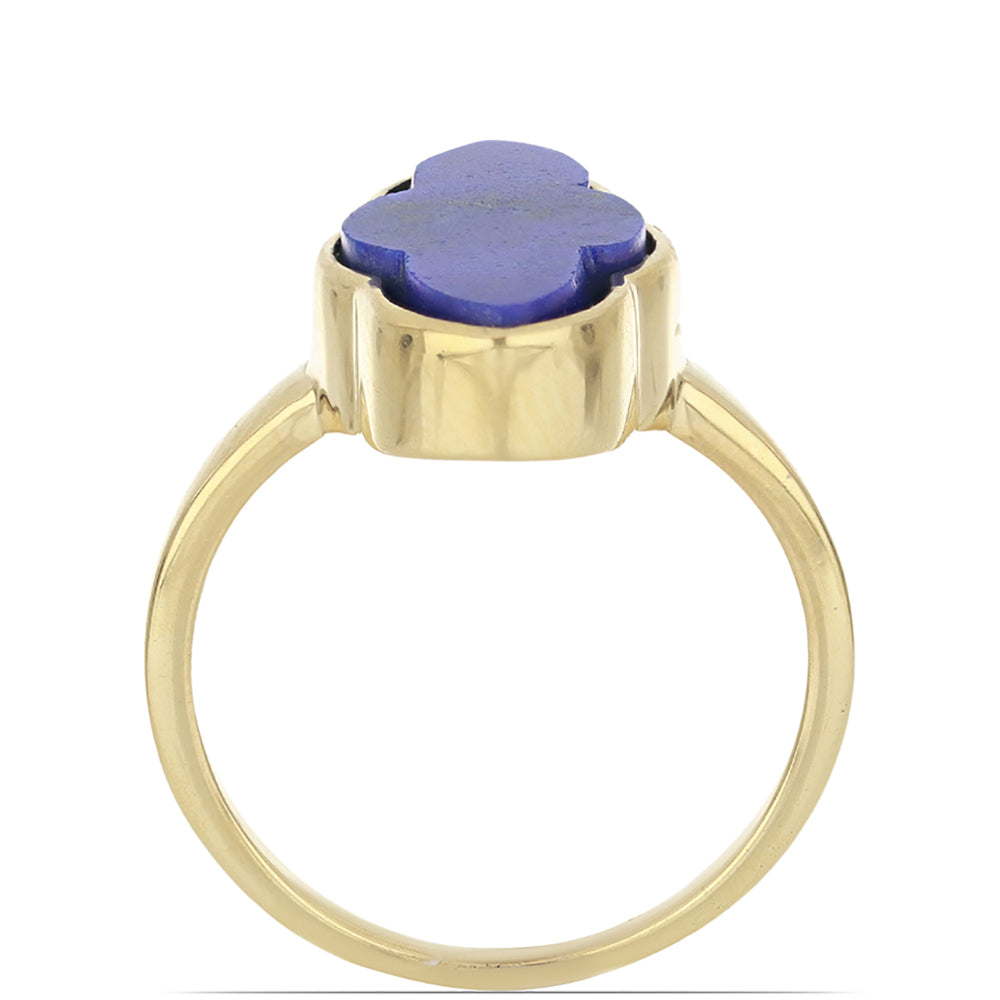 Anillo de Plata Bañada en Oro con Lapislázuli de Badakhshan