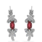 Pendientes de Plata con Rubí de Madagascar y Topacio Blanco