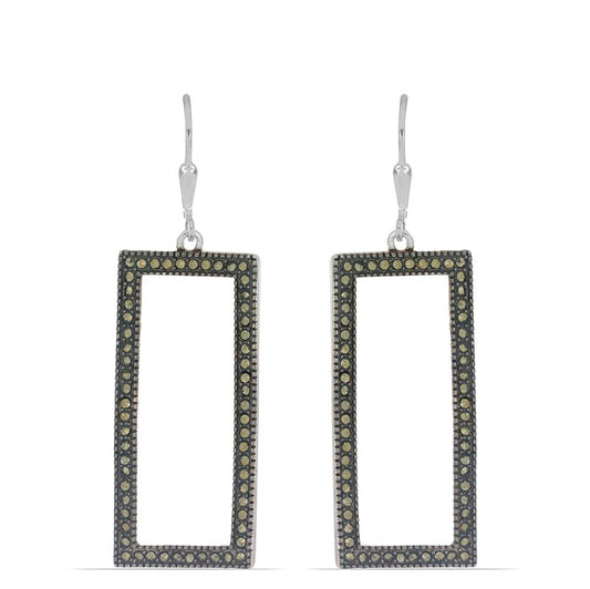 Pendientes de Plata con Marcasita de Austria