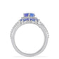 Anillo de Plata con Tanzanita y Topacio Blanco
