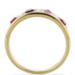 Anillo de Plata Bañada en Oro con Esmalte y Topacio Blanco