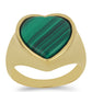 Anillo de Plata Bañada en Oro con Malaquita