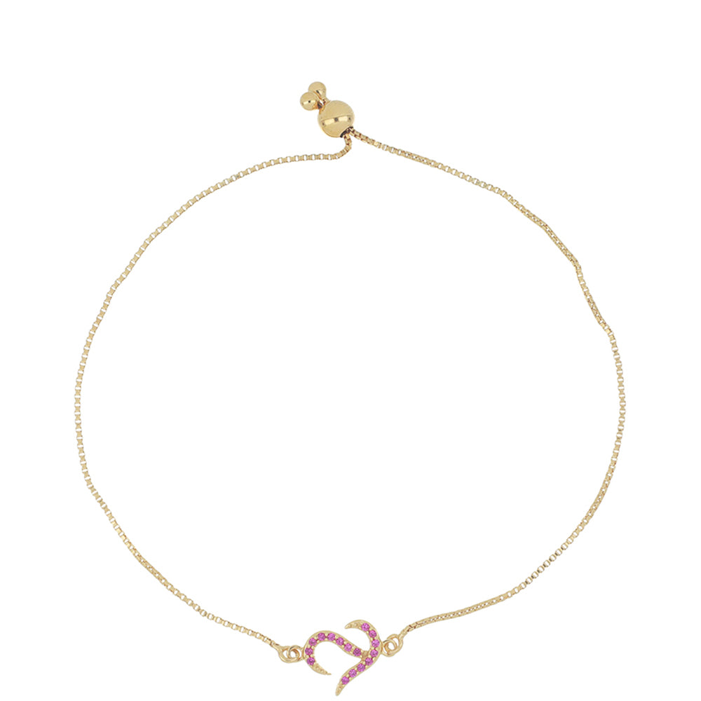 Pulsera de Plata Bañada en Oro con Rubí diminuto 1 