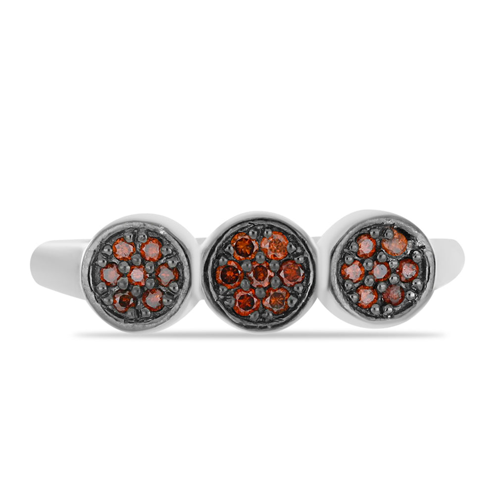 Anillo de Plata con Diamante Rojo 1 