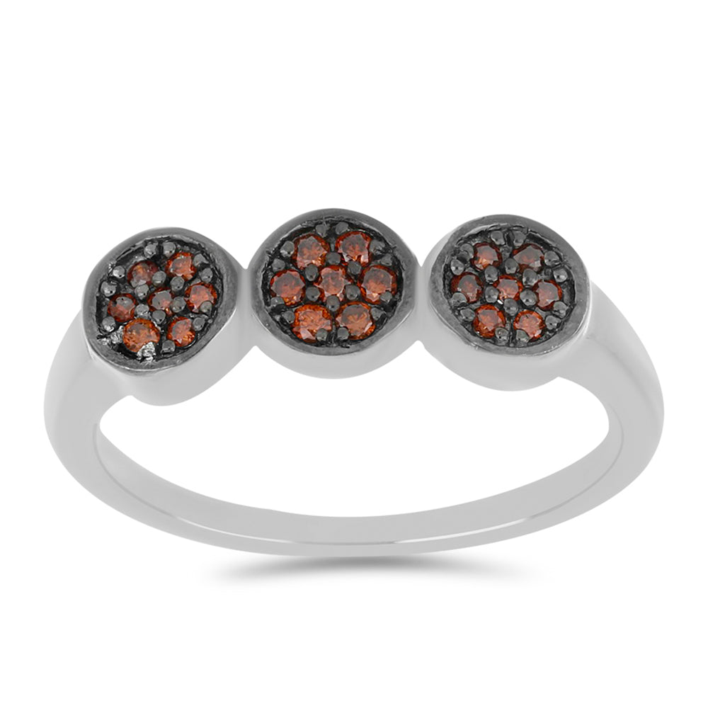 Anillo de Plata con Diamante Rojo