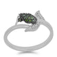 Anillo de Plata con Diamante Verde