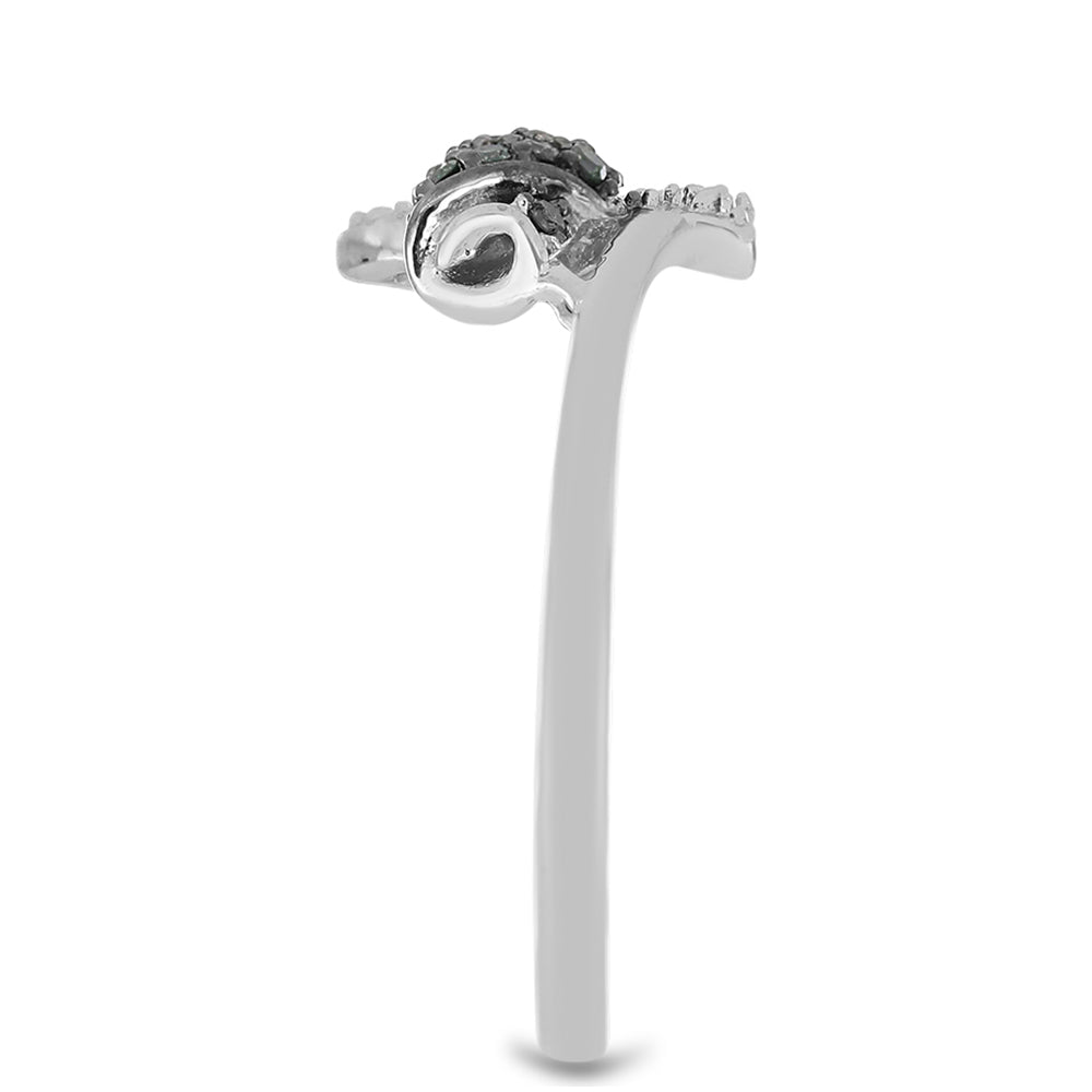 Anillo de Plata con Diamante Verde