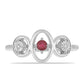Anillo de Plata con Rubí de Madagascar y Topacio Blanco