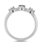 Anillo de Plata con Rubí de Madagascar y Topacio Blanco
