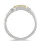 Anillo de Plata Bañada en Oro con Diamante Amarillo y Diamante blanco