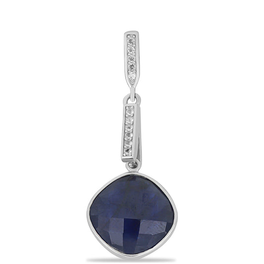 Colgante de Plata con Zafiro Azul Australiano y Topacio Blanco