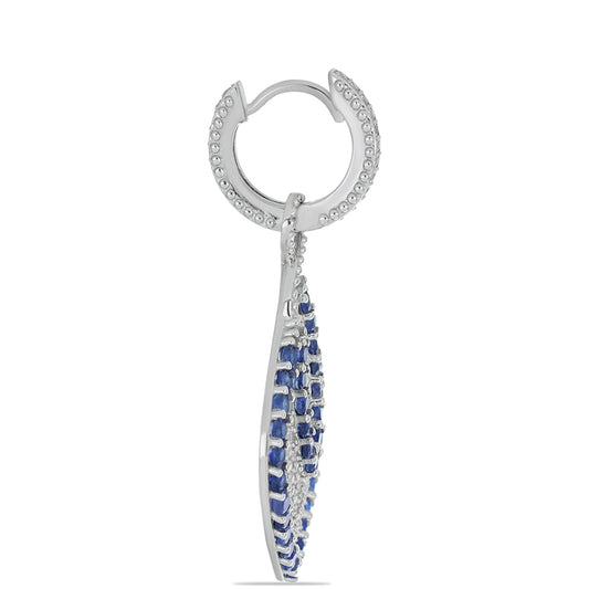 Pendientes de Plata con Zafiro Azul Australiano y Topacio Blanco