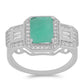 Anillo de Plata con Esmeralda de Brasil y Zircón Blanco
