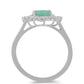 Anillo de Plata con Esmeralda de Brasil y Zircón Blanco
