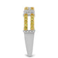 Anillo de Plata con Diamante Amarillo