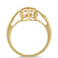Anillo de Plata Bañada en Oro con Diamante Danzantes