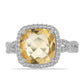 Anillo de Plata con Citrino de los Montes Urales y Topacio Blanco
