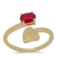Anillo de Plata Bañada en Oro con Ágata Roja