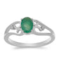 Anillo de Plata con Esmeralda de Brasil y Topacio Blanco