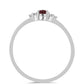 Anillo de Plata con Rubí de Madagascar y Topacio Blanco