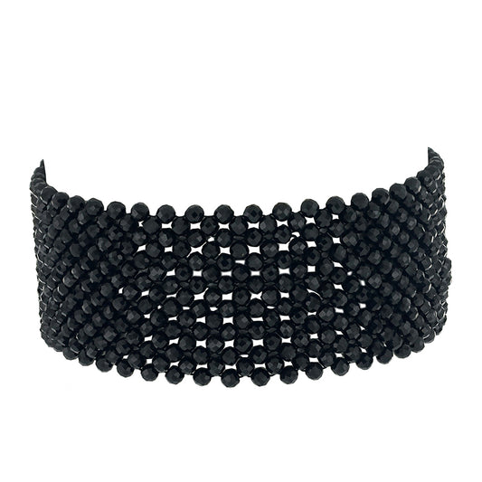 Pulsera de Plata Bañada en Oro con Espinela Negra