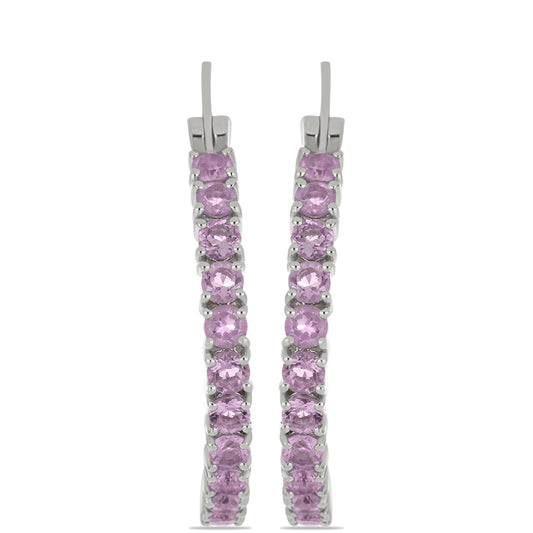 Pendientes de Plata con Amatista Rosa de Francia