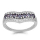 Anillo de Plata con Amatista Rosa de Francia y Topacio Blanco