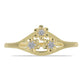 Anillo de Plata Bañada en Oro con Diamante blanco