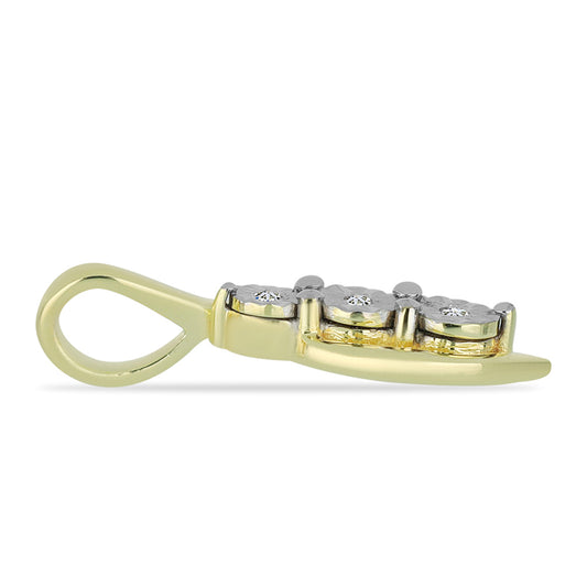 Colgante de Plata Bañada en Oro con Diamante blanco