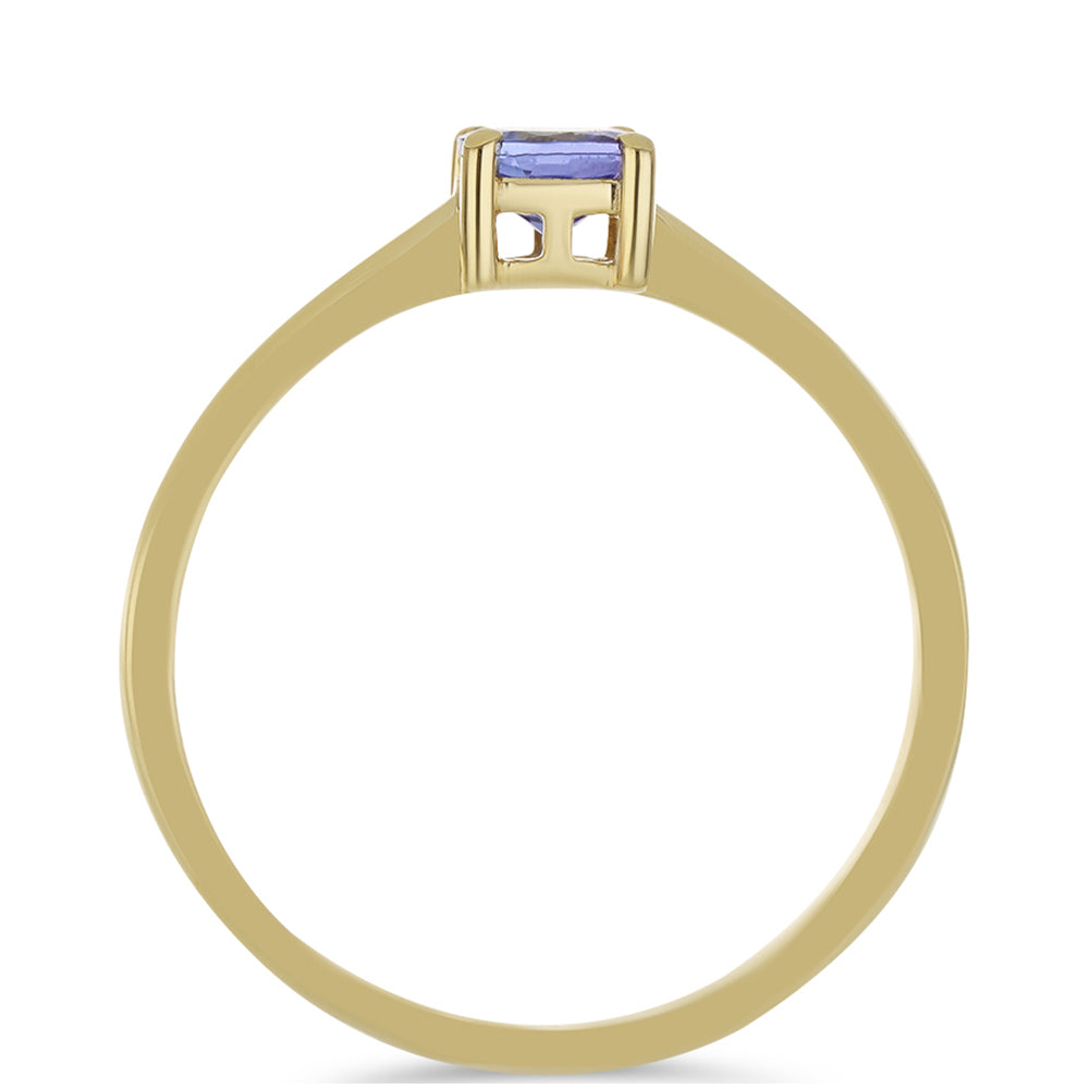 Anillo de Oro 9K con Tanzanita AAA 2 