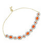 Pulsera de Plata Bañada en Oro con Cornalina y Topacio Blanco